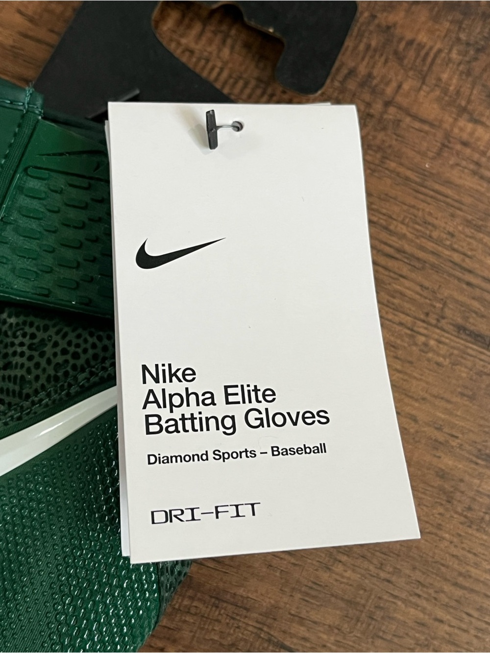 Nike Alpha Elite Baseball Batting Gloves ‘Green White’ (size mens M) - Picture 3 of 5